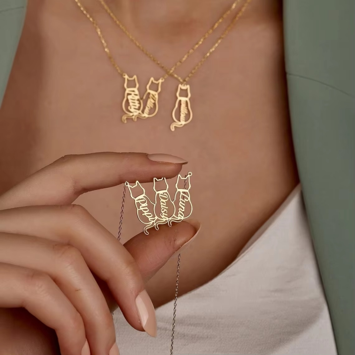 Aangepaste Kat Herinnerings Ketting