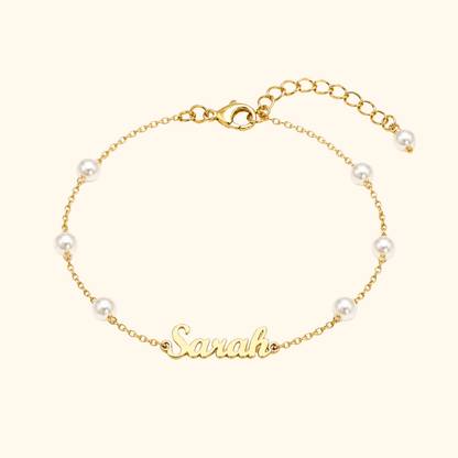 Gepersonaliseerde Fijne Parel Naam Armband