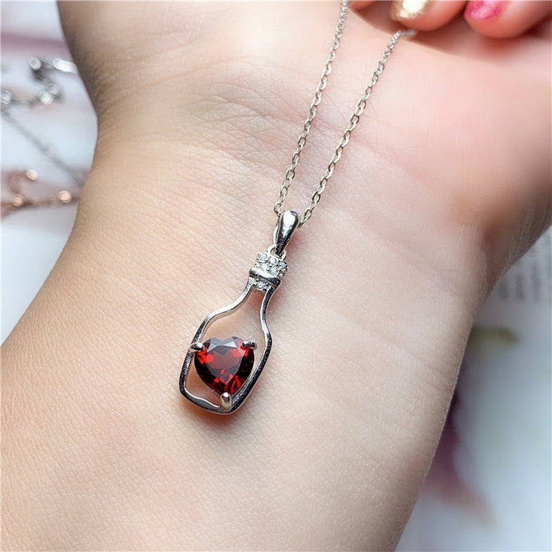 Heart in Bottle Birthstone Necklace