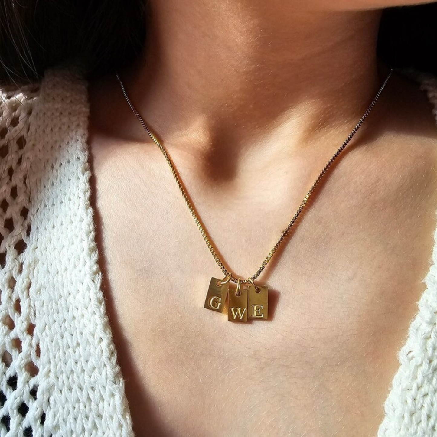 Gepersonaliseerde Initiaal Tag Ketting