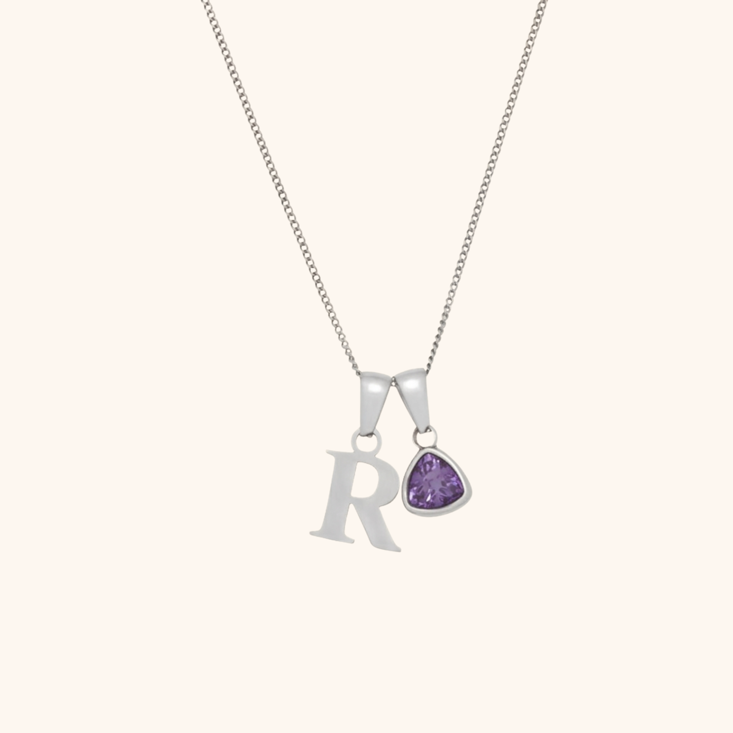 Initiaal Geboortesteen Bedel Ketting