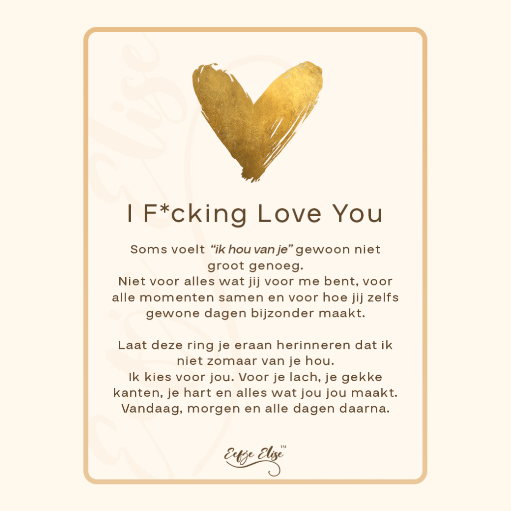 “I F*cking Love You” Verstelbare Ring