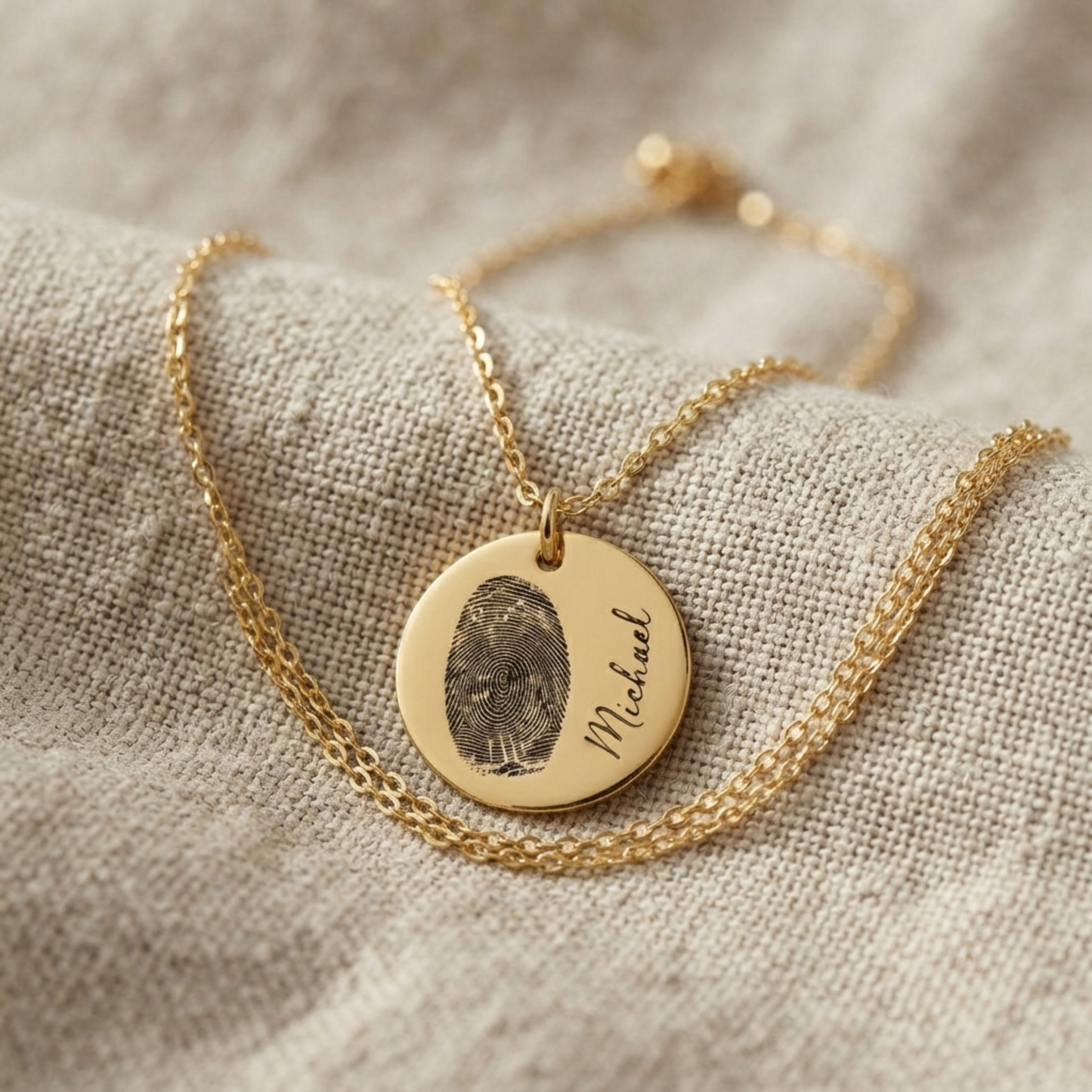 Gepersonaliseerde Vingerafdruk Naam Ketting