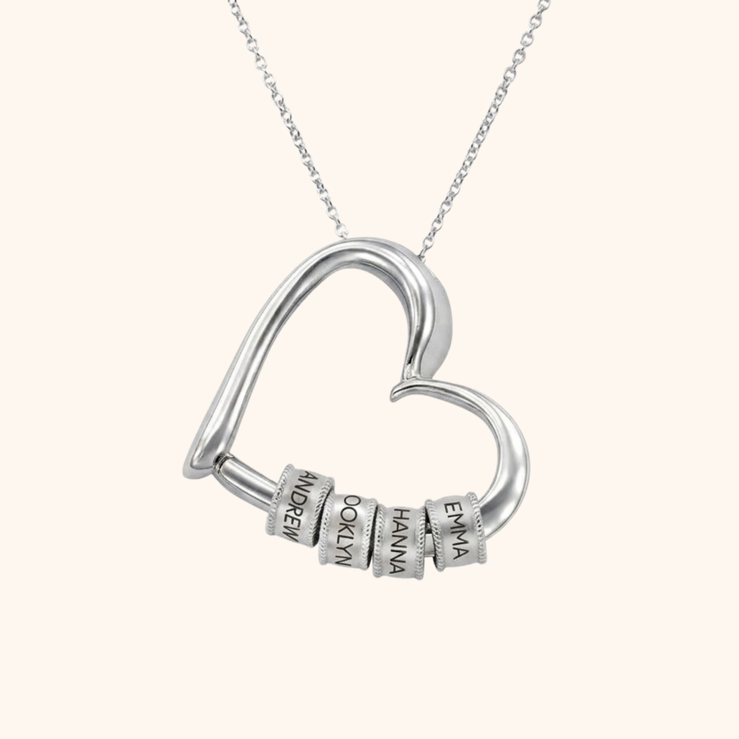 Gepersonaliseerde Hart Gegraveerde Kralen Ketting