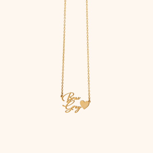 Gepersonaliseerde Twee Namen Hart Ketting
