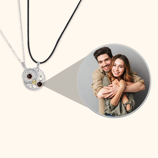 Sun and Moon Couple Projection Necklace