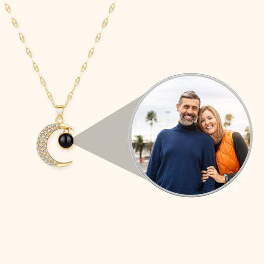 Half Moon Photo Projection Necklace