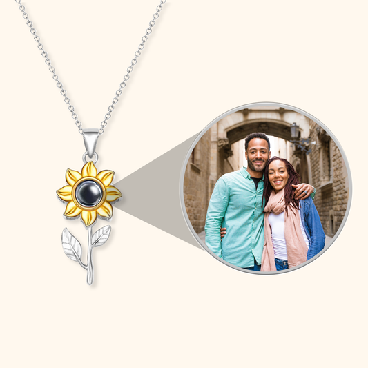 Sunflower Photo Projection Necklace