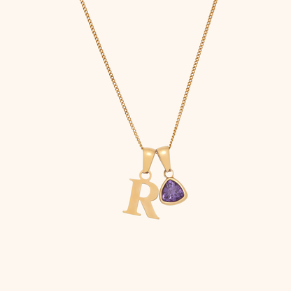 Initiaal Geboortesteen Bedel Ketting