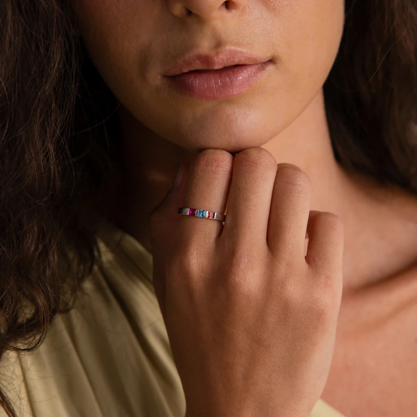 Gepersonaliseerde Geboortesteen Band Ring