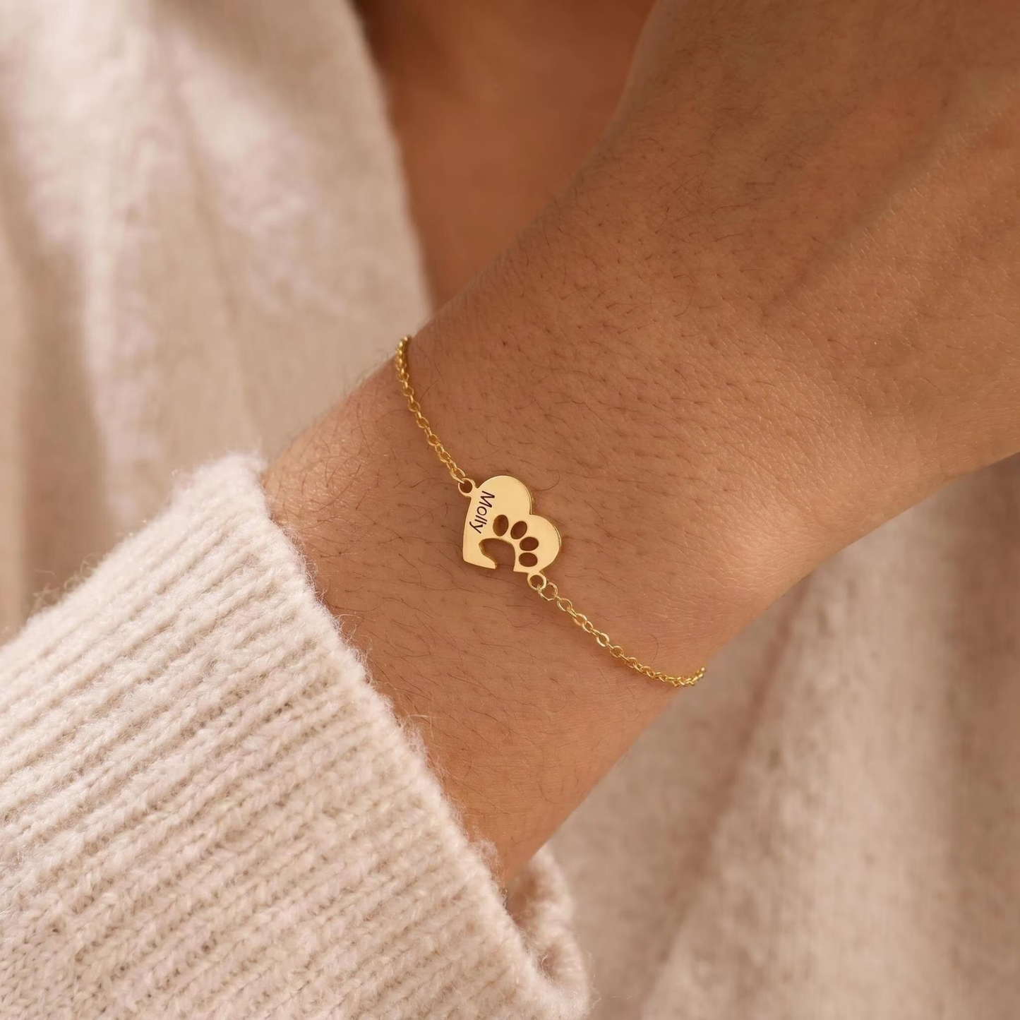 Gepersonaliseerde Pootafdruk Naam Armband