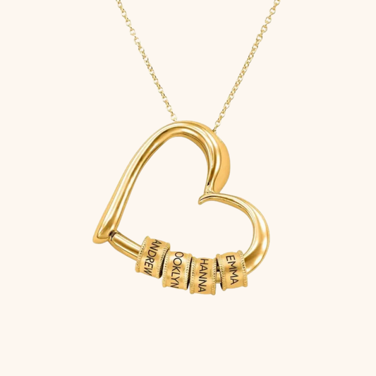 Gepersonaliseerde Hart Gegraveerde Kralen Ketting
