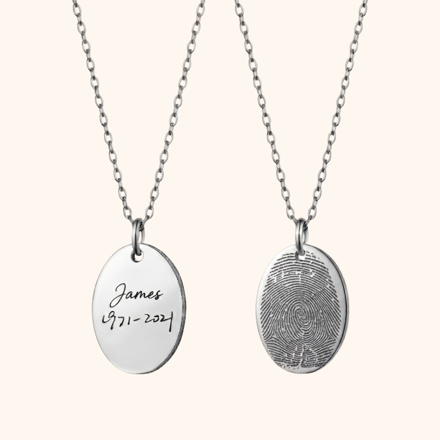 Gepersonaliseerde Gegraveerde Vingerafdruk Ketting