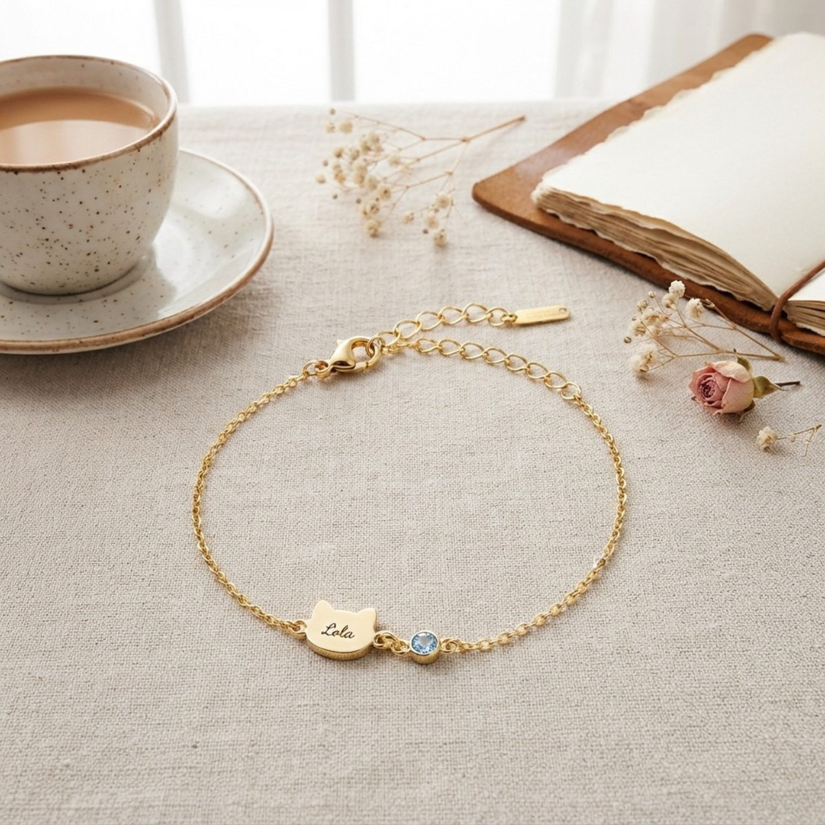 Gepersonaliseerde Katten Naam Armband