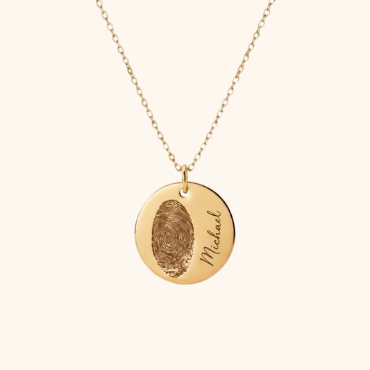 Gepersonaliseerde Vingerafdruk Naam Ketting