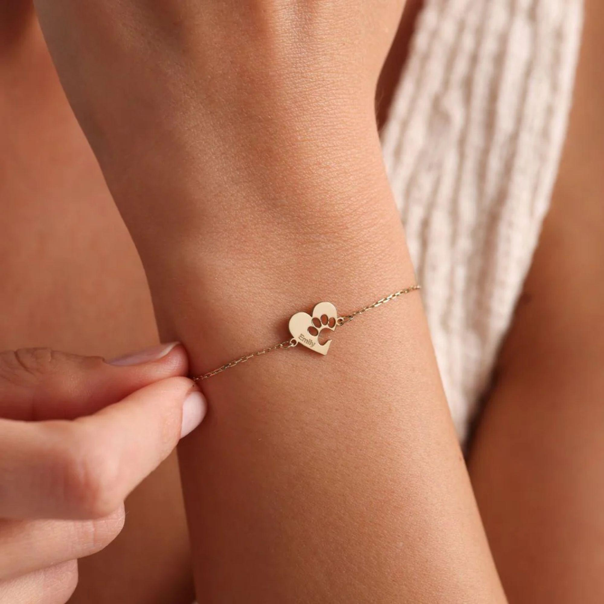Gepersonaliseerde Pootafdruk Naam Armband