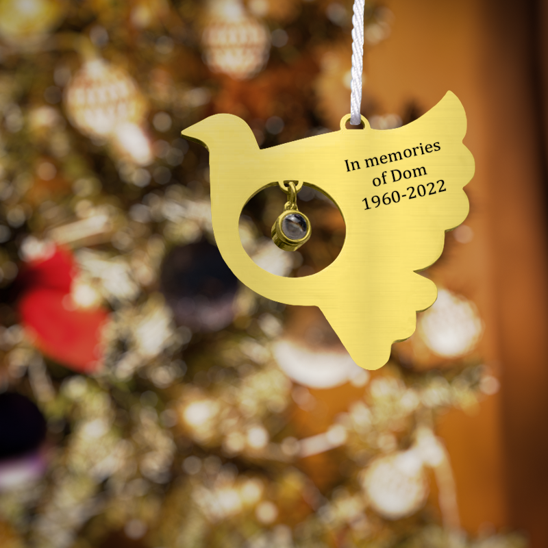 Gepersonaliseerde Foto Projectie Vogel Kersthanger