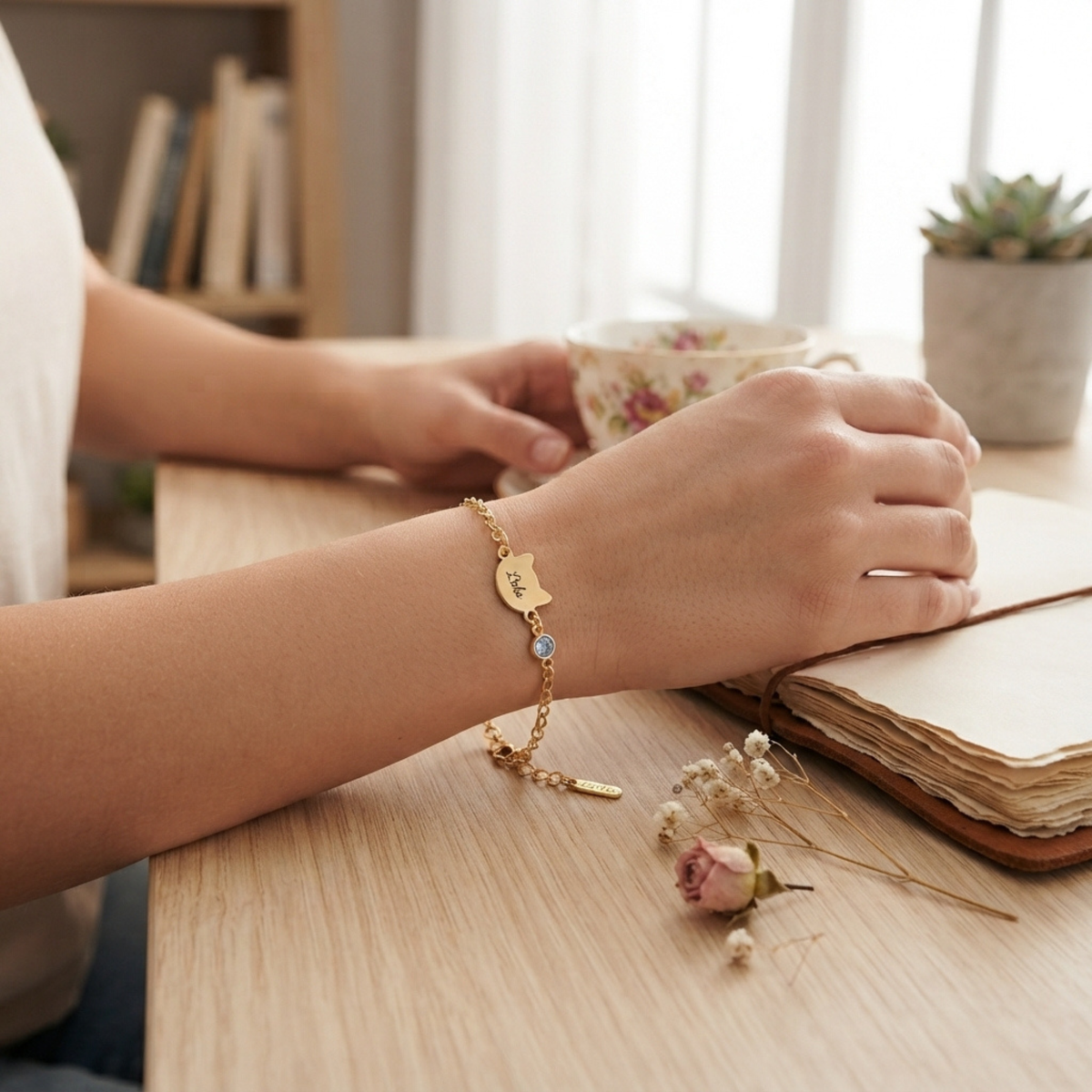 Gepersonaliseerde Katten Naam Armband