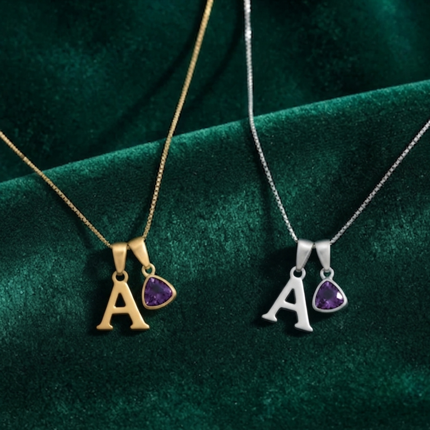 Initiaal Geboortesteen Bedel Ketting
