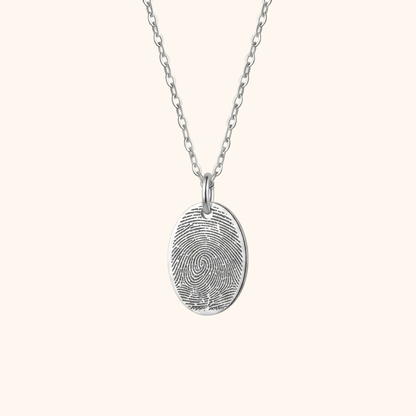 Gepersonaliseerde Gegraveerde Vingerafdruk Ketting