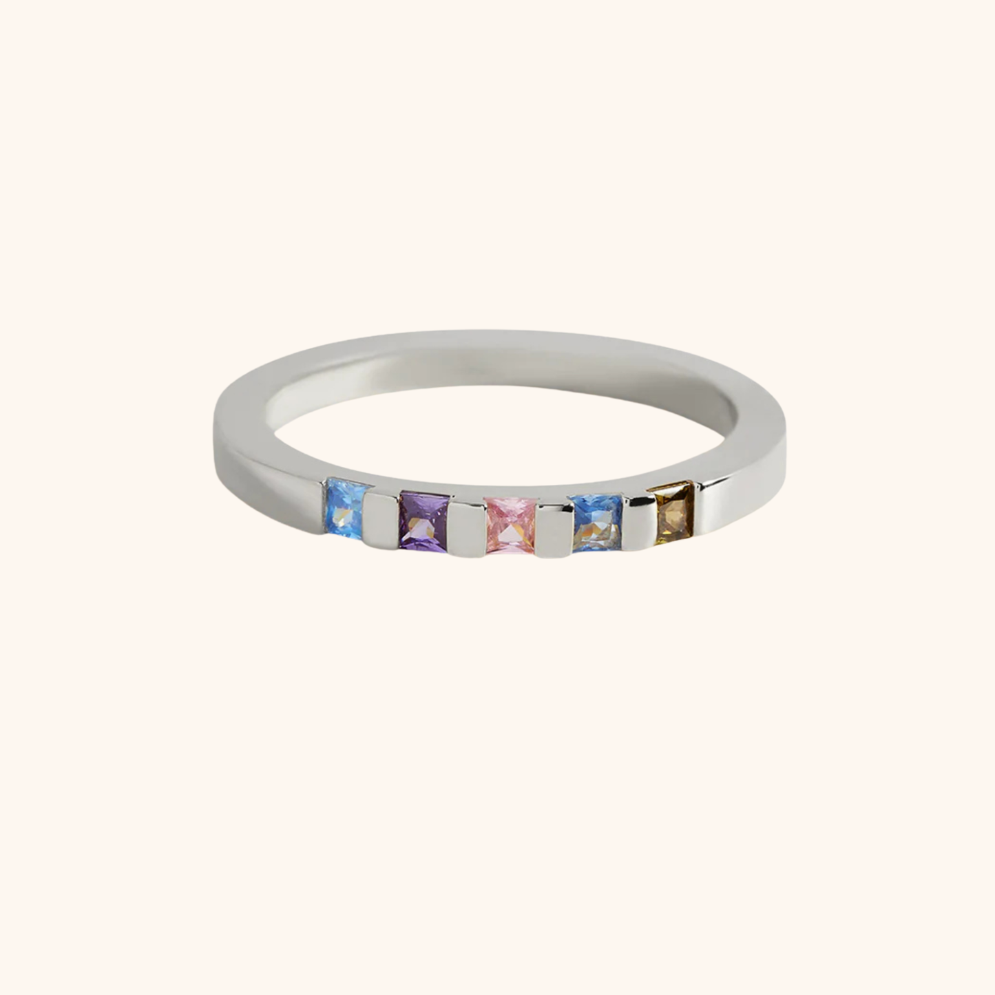 Gepersonaliseerde Geboortesteen Band Ring