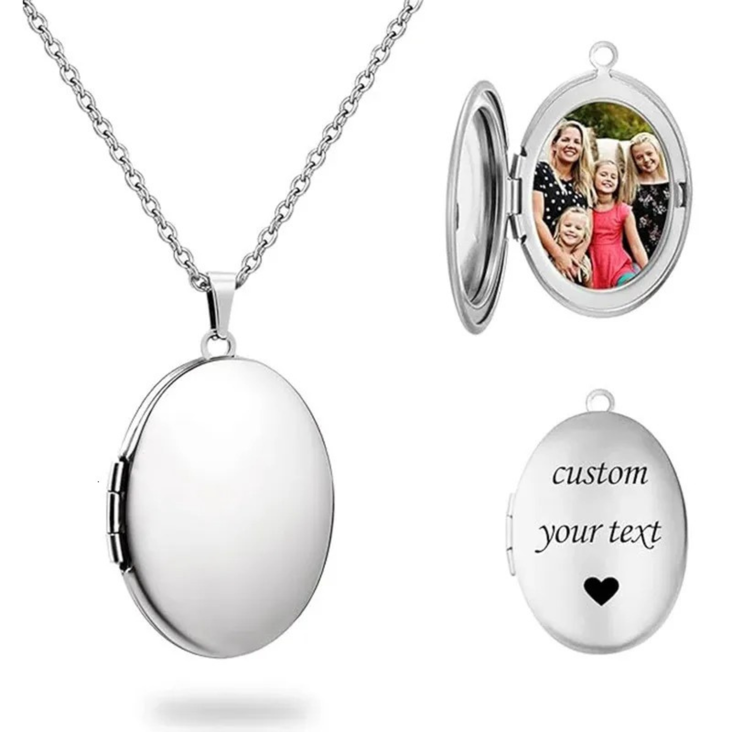 Gepersonaliseerde Gegraveerde Ovale Foto Ketting
