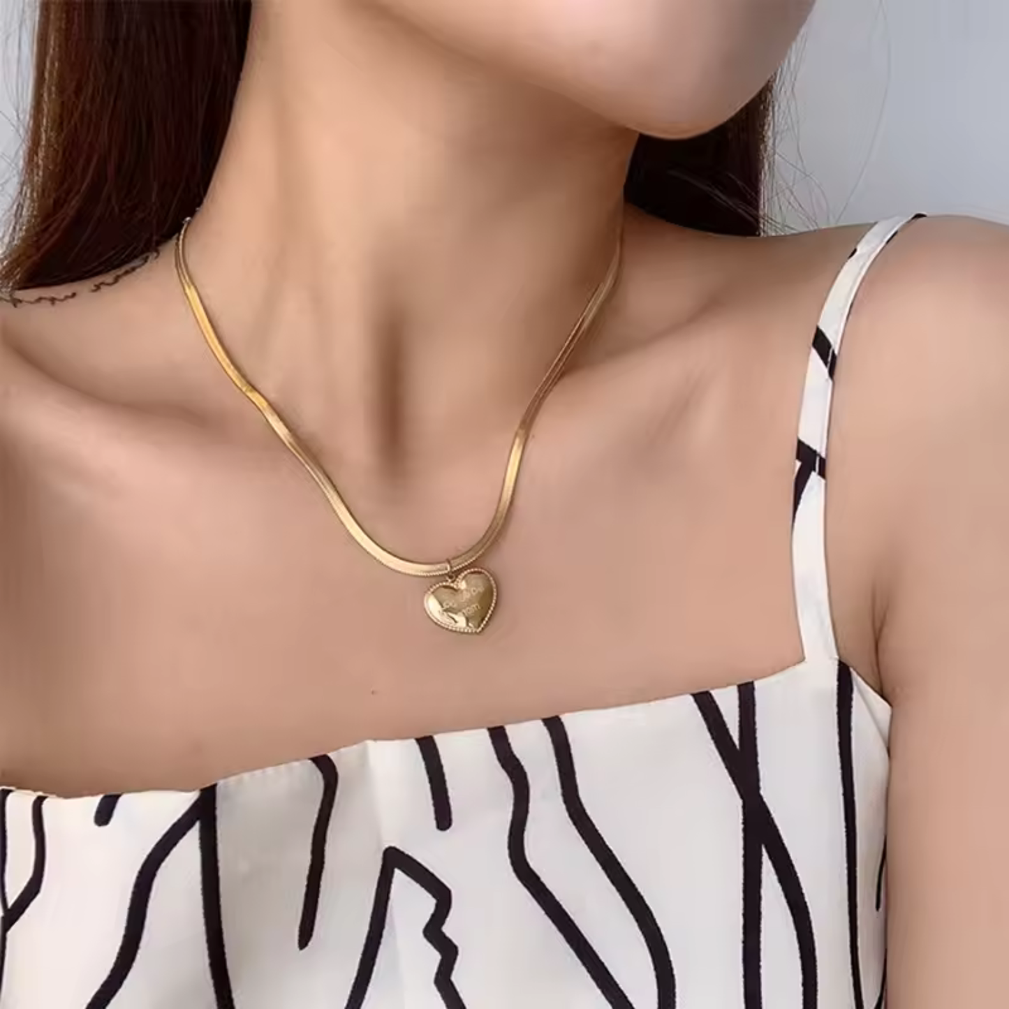 Love You More Hart Hanger Ketting