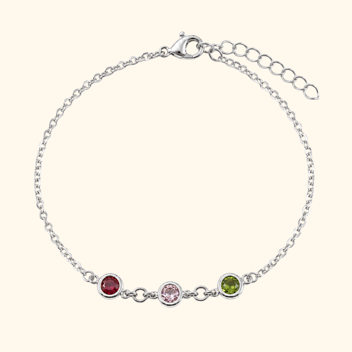 Gepersonaliseerde Multi Geboortesteen Armband