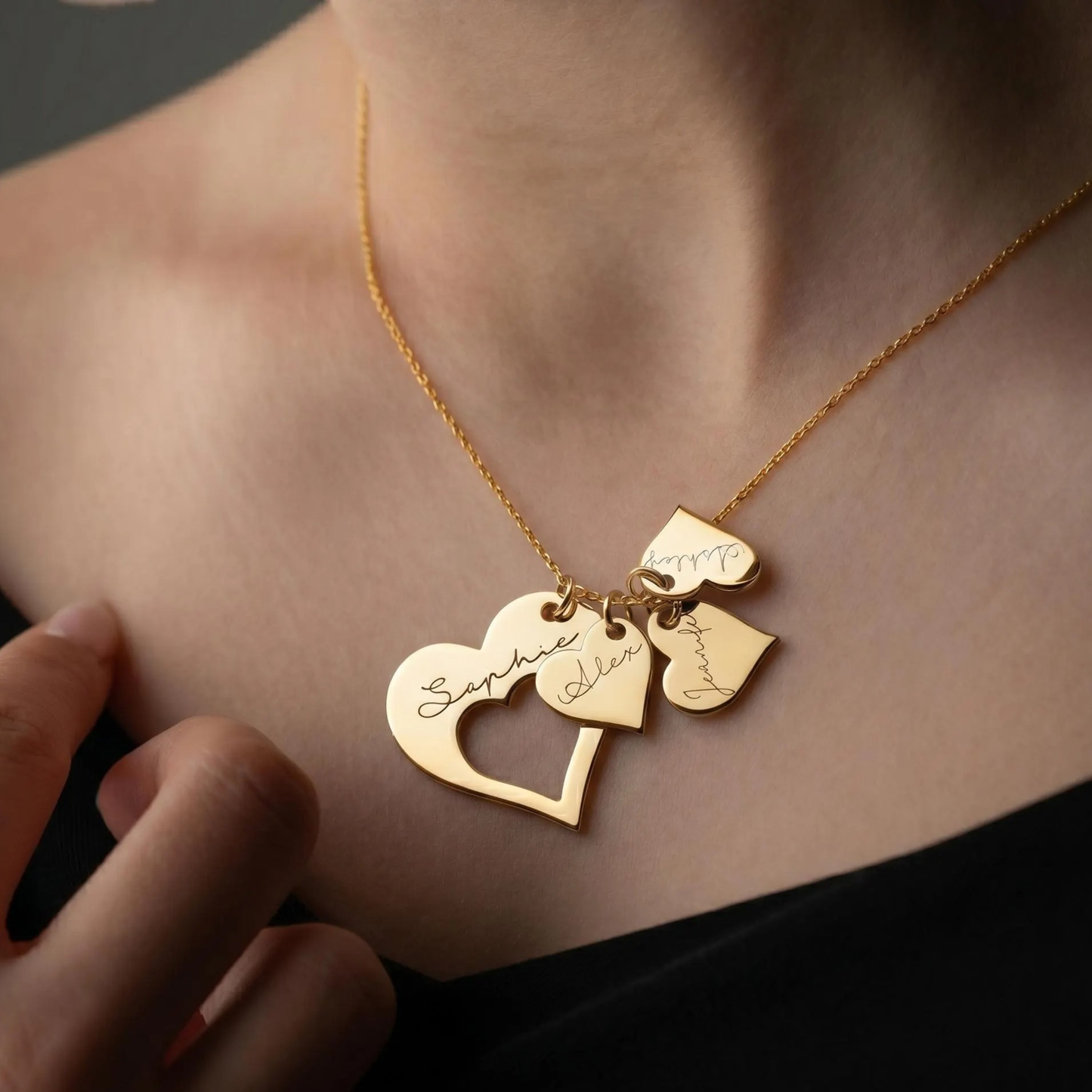Gepersonaliseerde Familie Hart Ketting