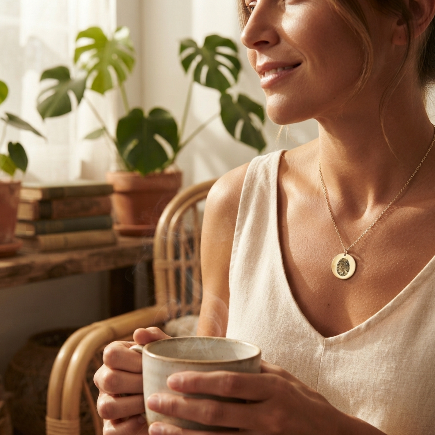 Gepersonaliseerde Gegraveerde Vingerafdruk Ketting