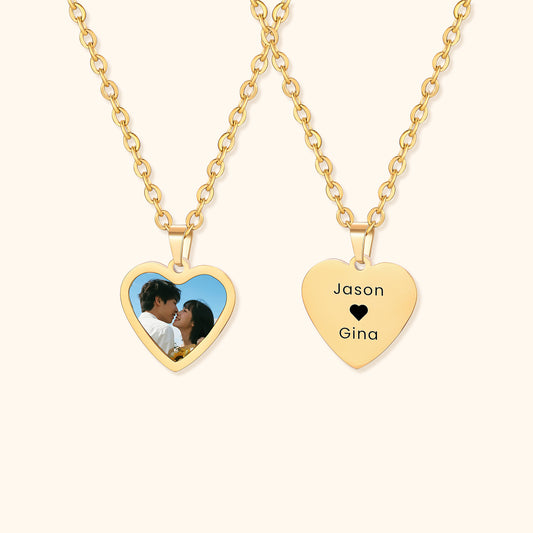Hart & Rond Vormige Foto Ketting