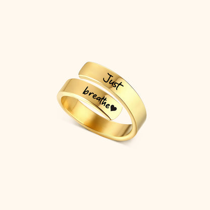 Just Breathe Citaat Ring met Geschenkkaart