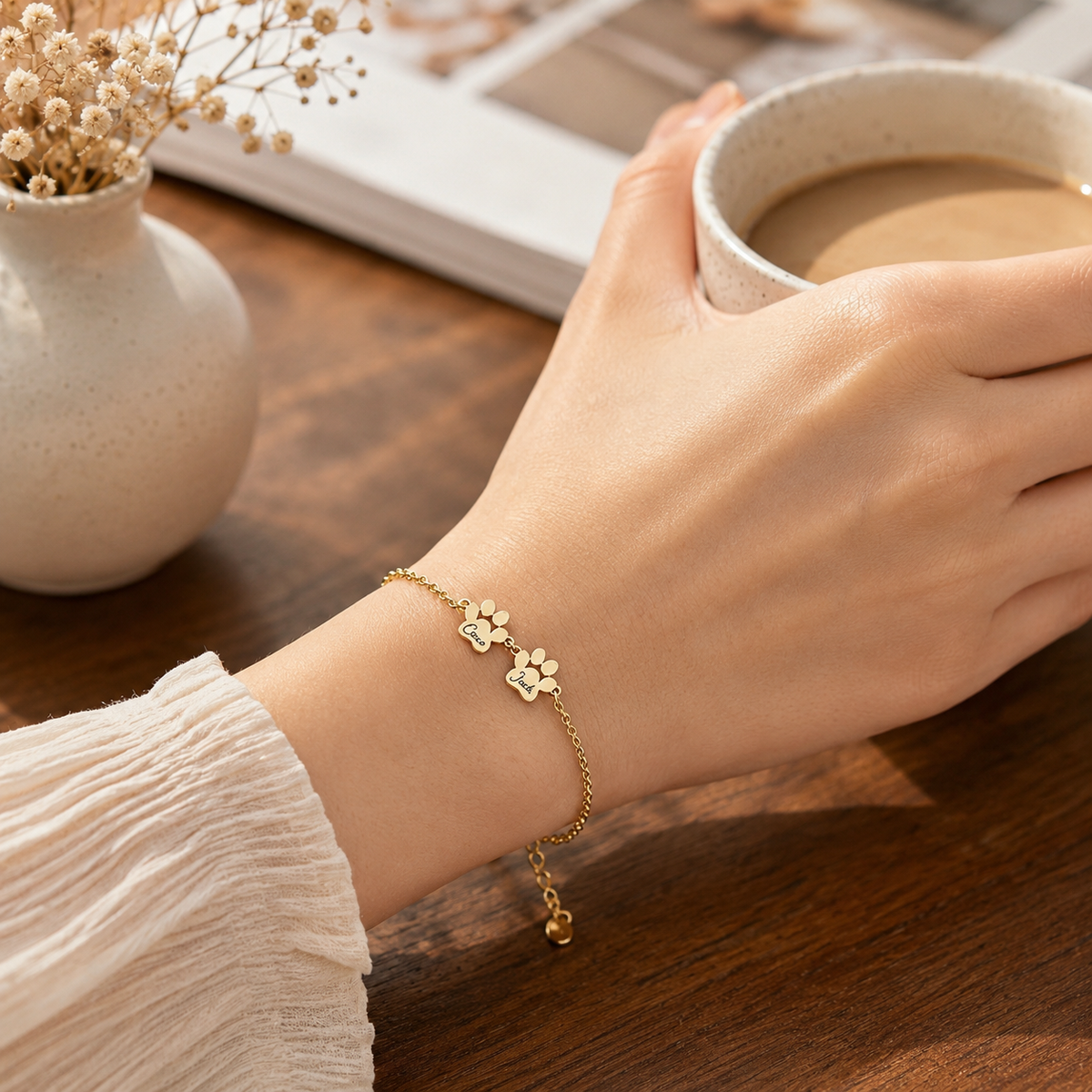 Gepersonaliseerde Naam Pootafdruk Armband