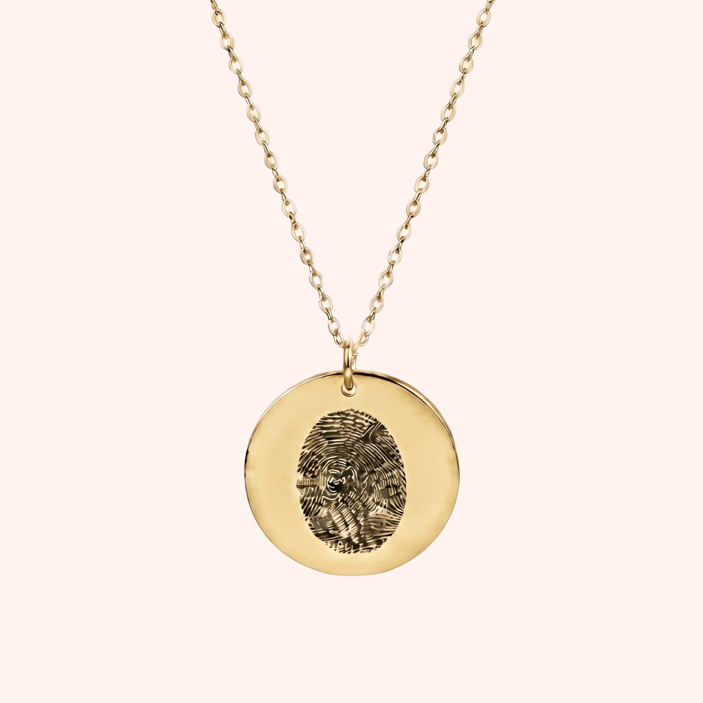 Gepersonaliseerde Gegraveerde Vingerafdruk Ketting