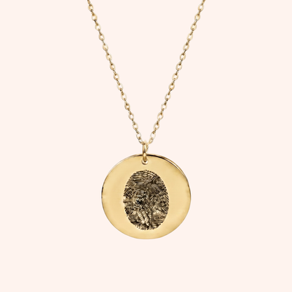 Gepersonaliseerde Gegraveerde Vingerafdruk Ketting