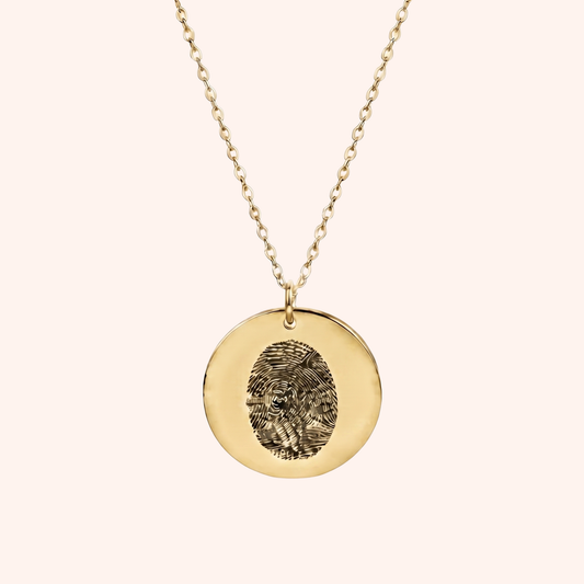 Gepersonaliseerde Gegraveerde Vingerafdruk Ketting