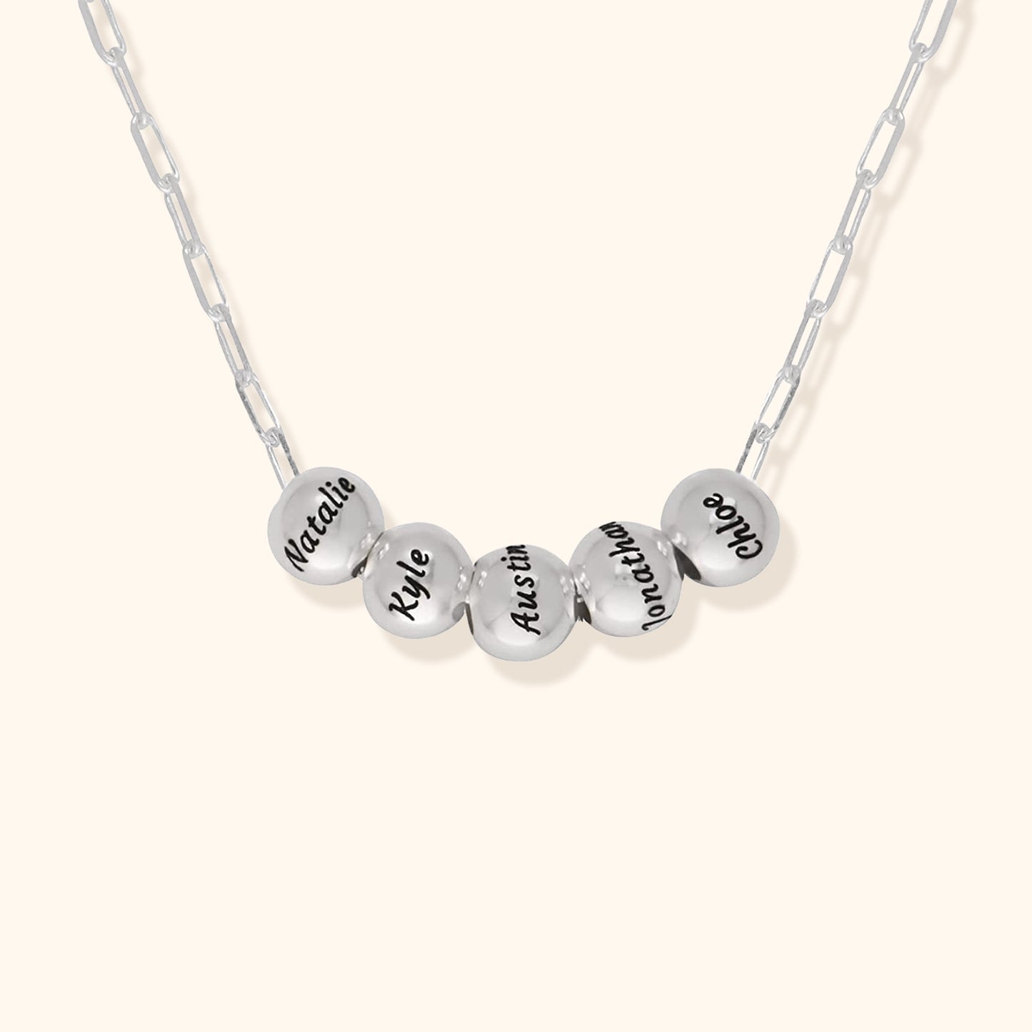 Gepersonaliseerde familiekralen Naam Ketting