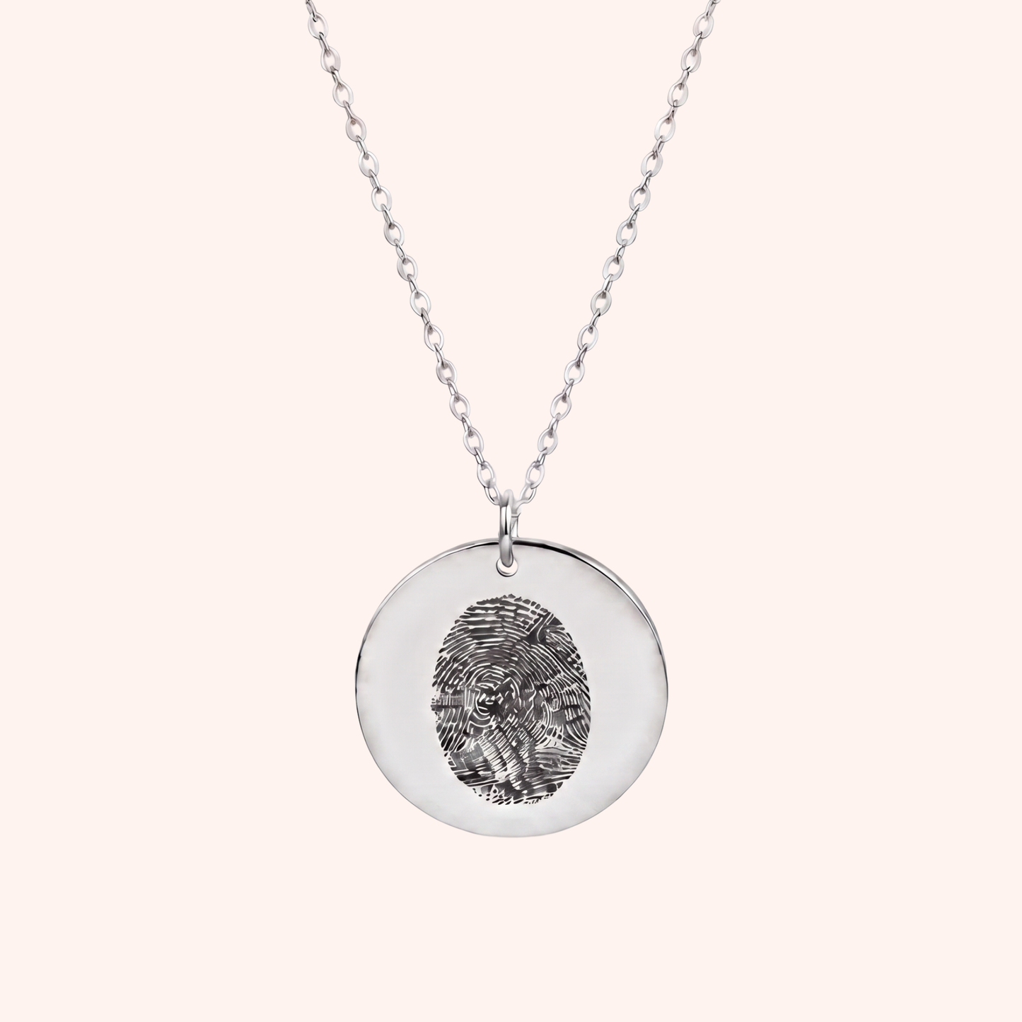 Gepersonaliseerde Gegraveerde Vingerafdruk Ketting