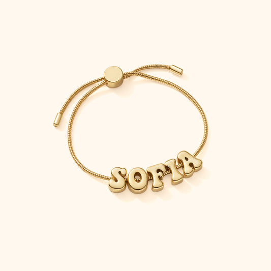 Bubbel Letter Naam Armband