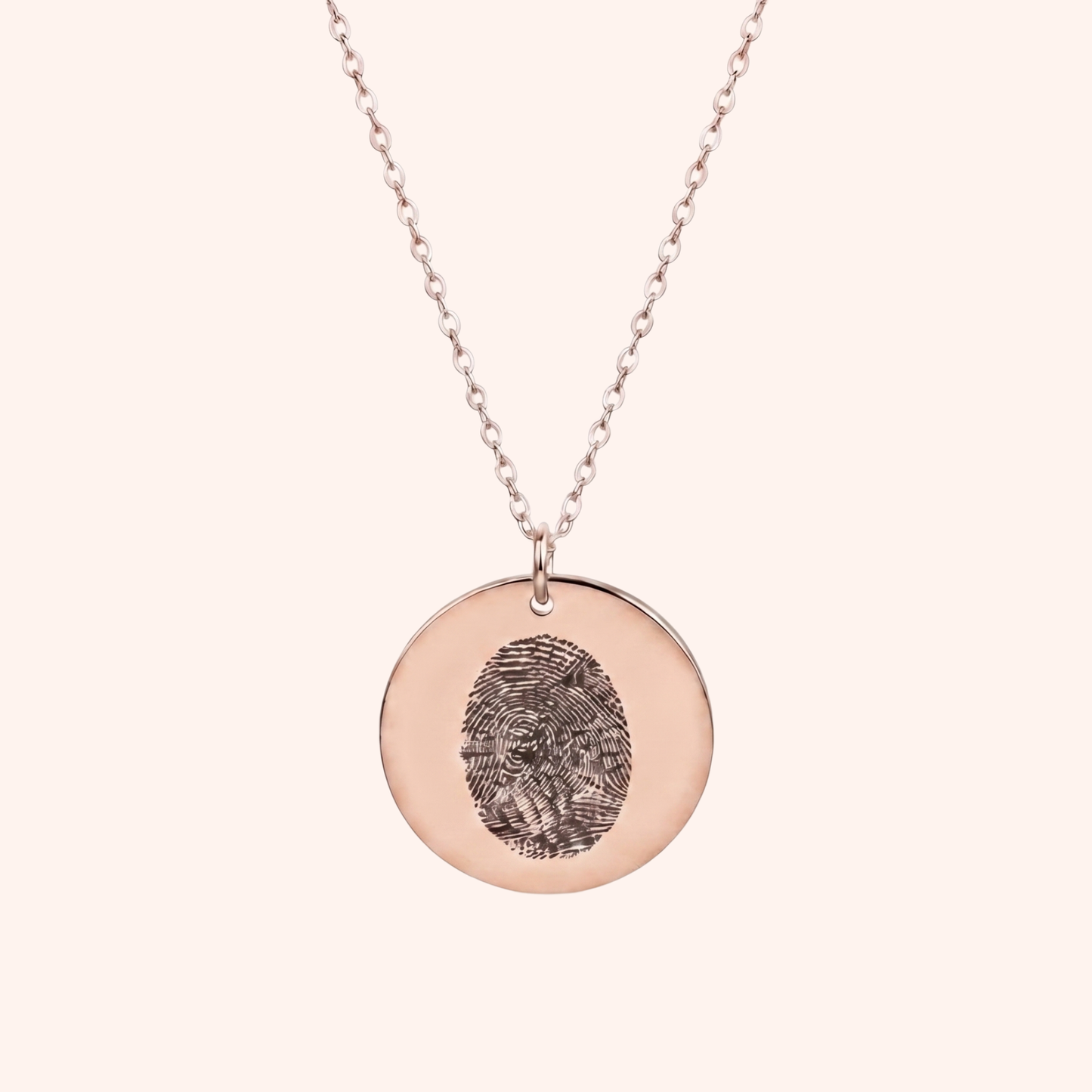 Gepersonaliseerde Gegraveerde Vingerafdruk Ketting