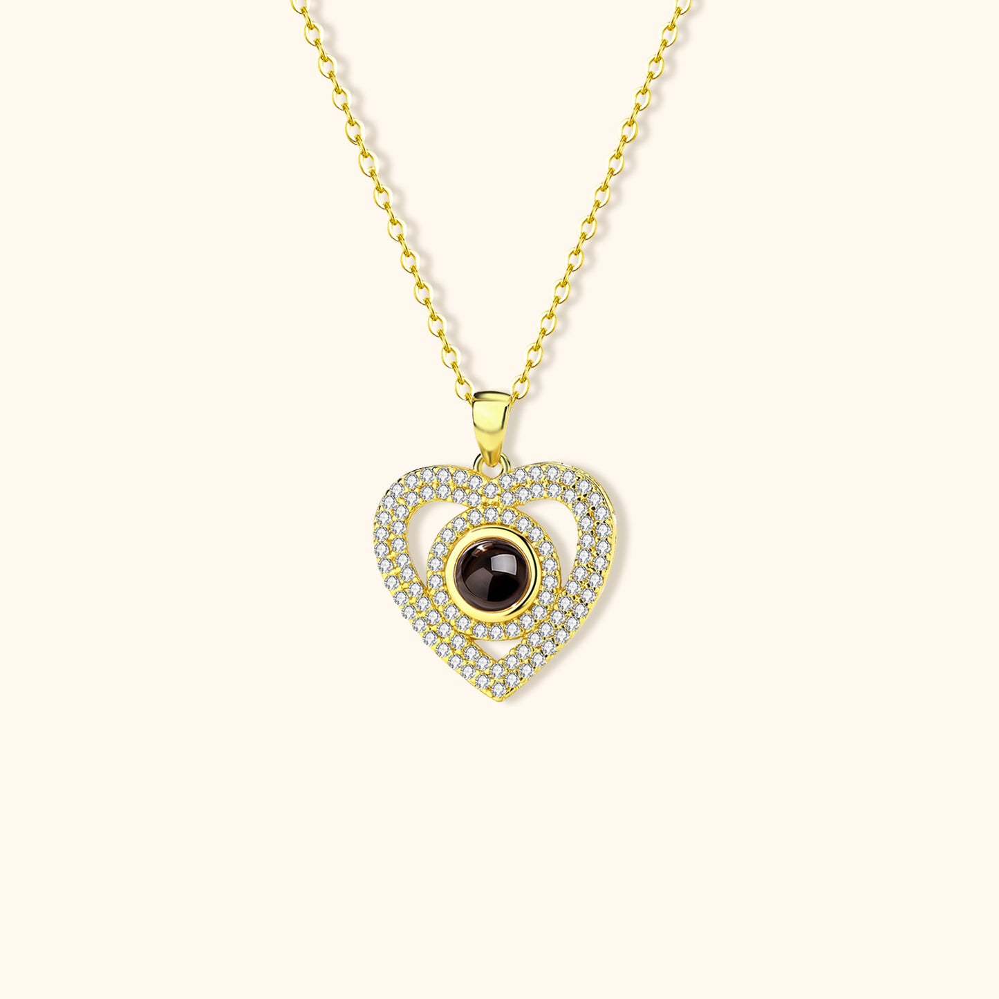 Gegraveerde Pave Foto Hart Ketting