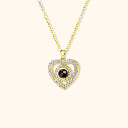 Gegraveerde Pave Foto Hart Ketting