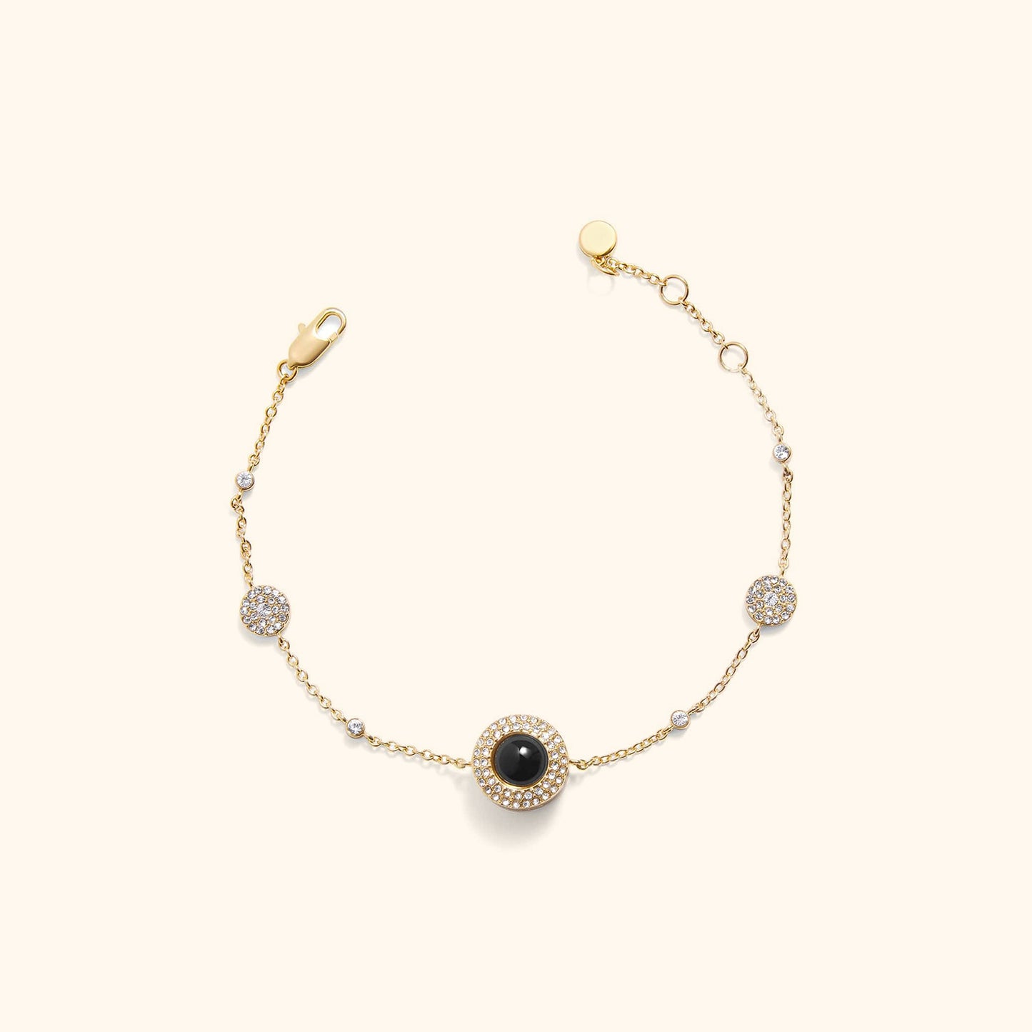 Fonkelende Pave Cirkel Foto Armband