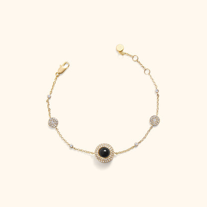 Fonkelende Pave Cirkel Foto Armband