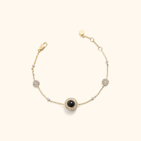 Fonkelende Pave Cirkel Foto Armband