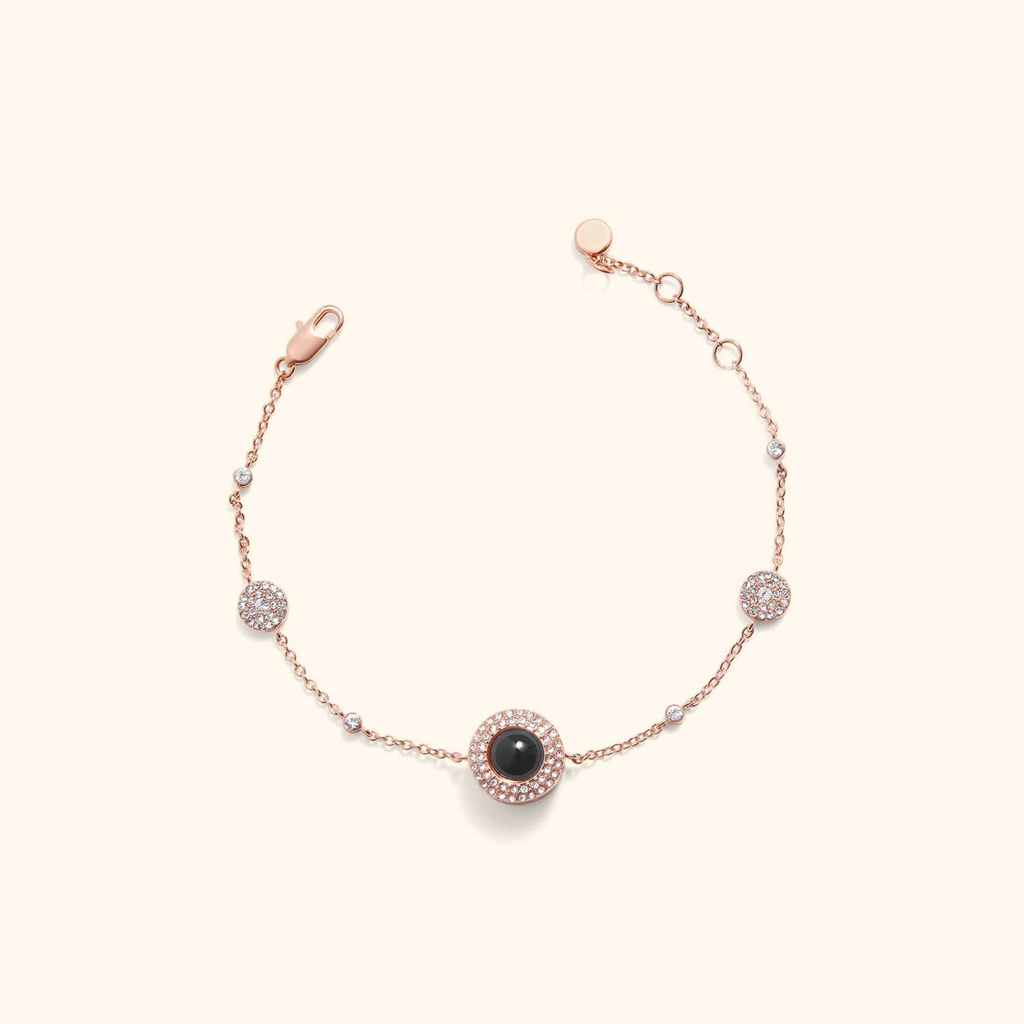 Fonkelende Pave Cirkel Foto Armband