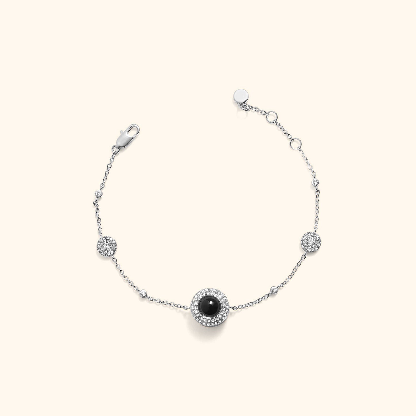 Fonkelende Pave Cirkel Foto Armband