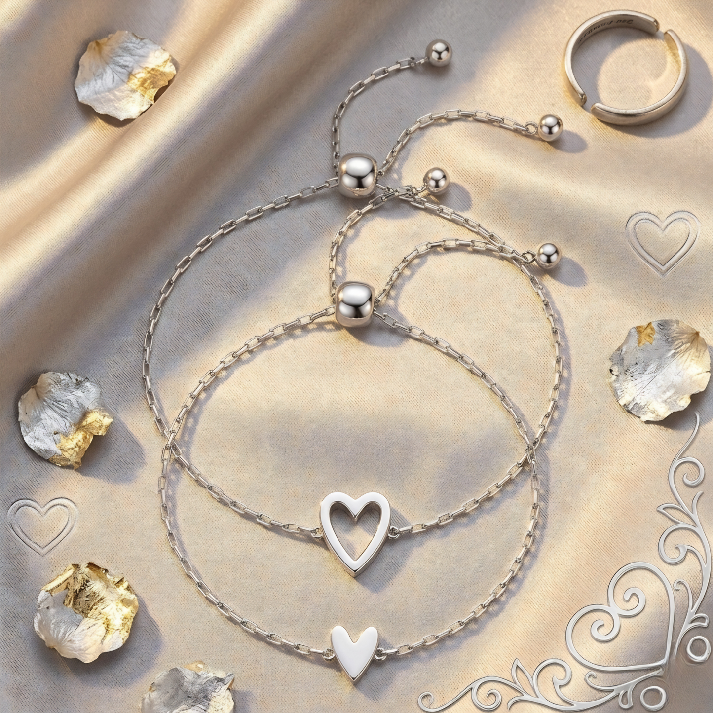 Elegante Matching Hartjes Armband