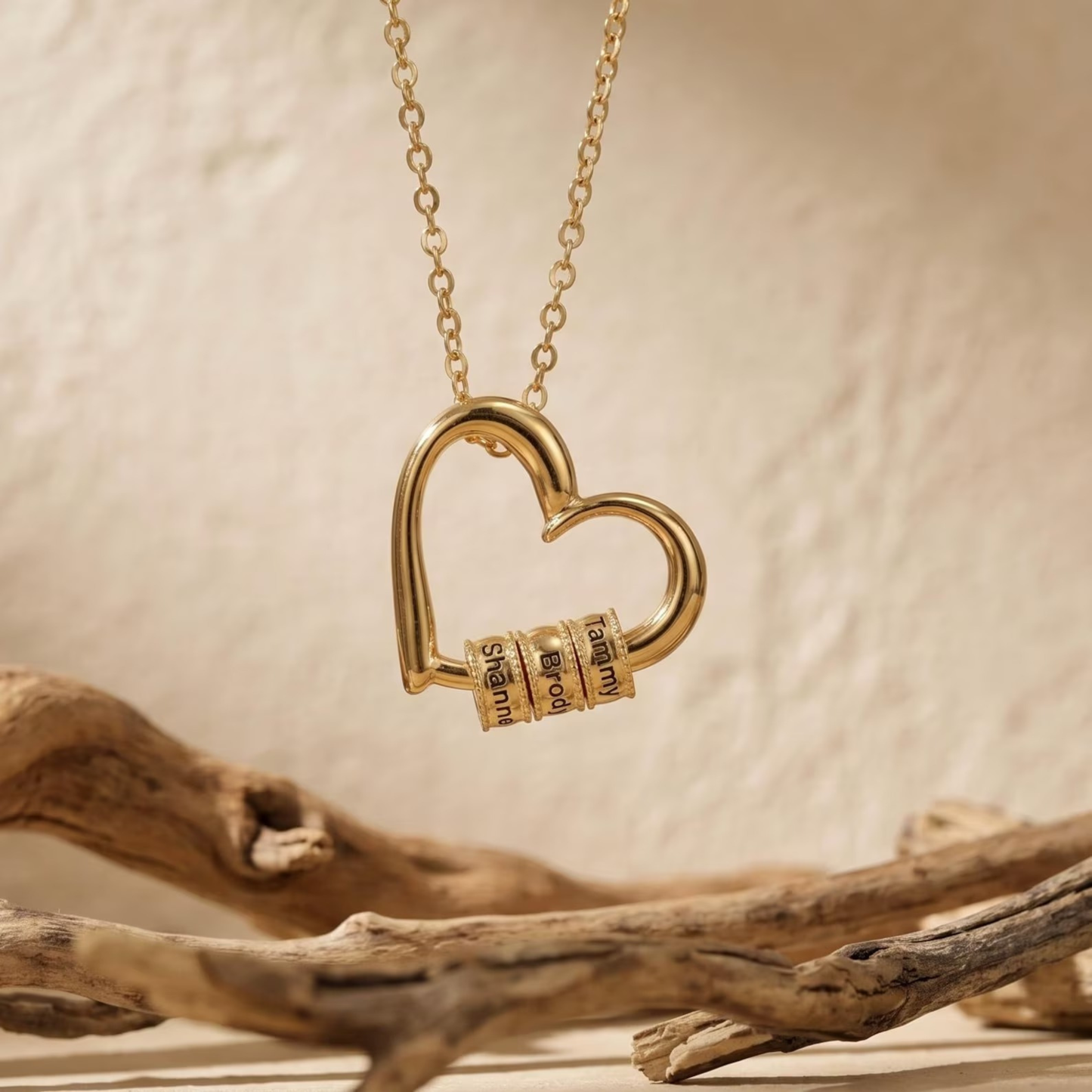 Gepersonaliseerde Hart Gegraveerde Kralen Ketting