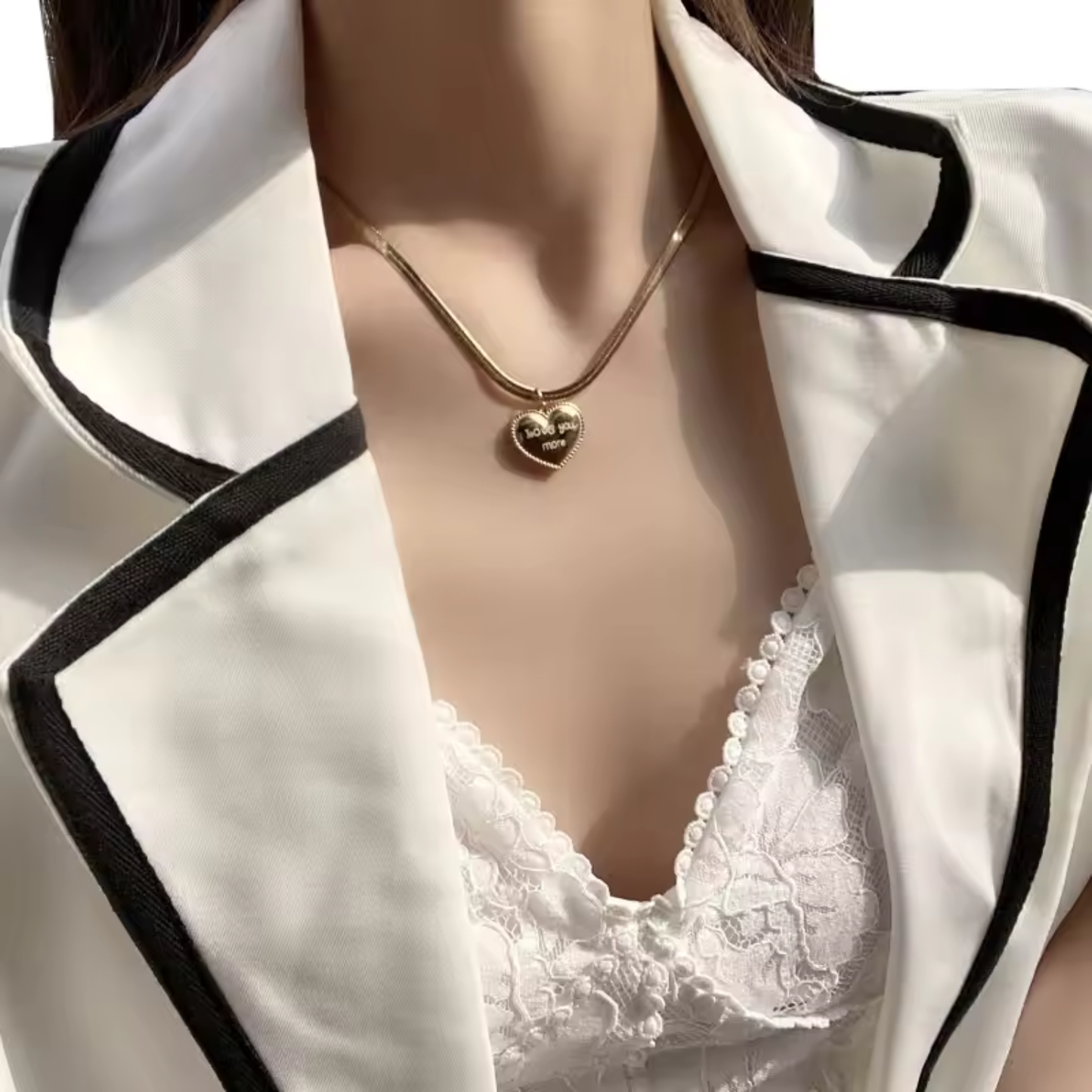 Love You More Hart Hanger Ketting